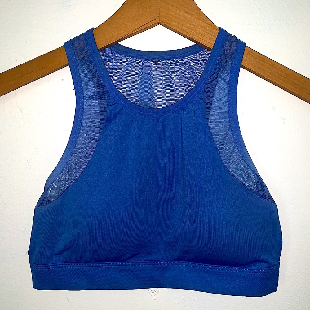 blue mesh sports bra